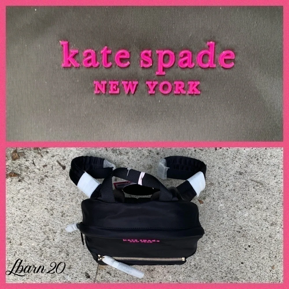 Kate Spade Cheshire Cat Disney X Black Nylon BackPack Alice in Wonderland Bag